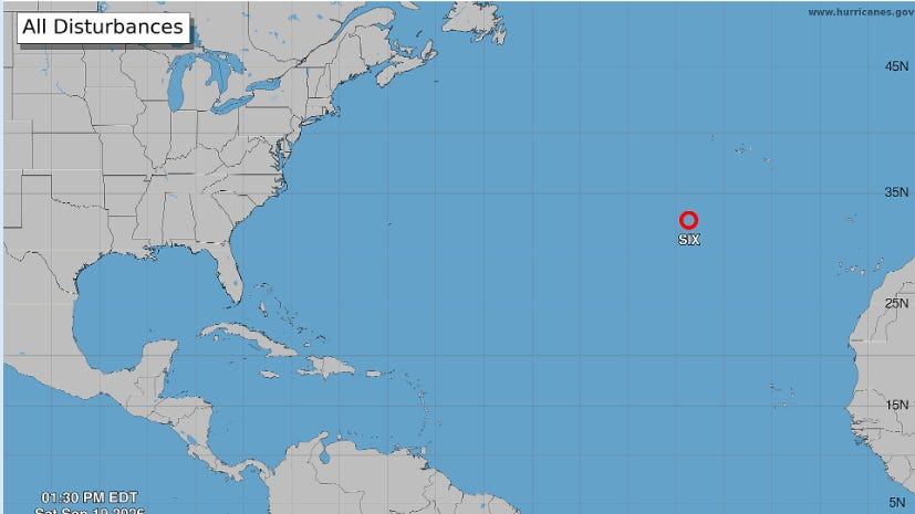 Tropical Depression Six forms in Atlantic. Forecast for possible Fay Image