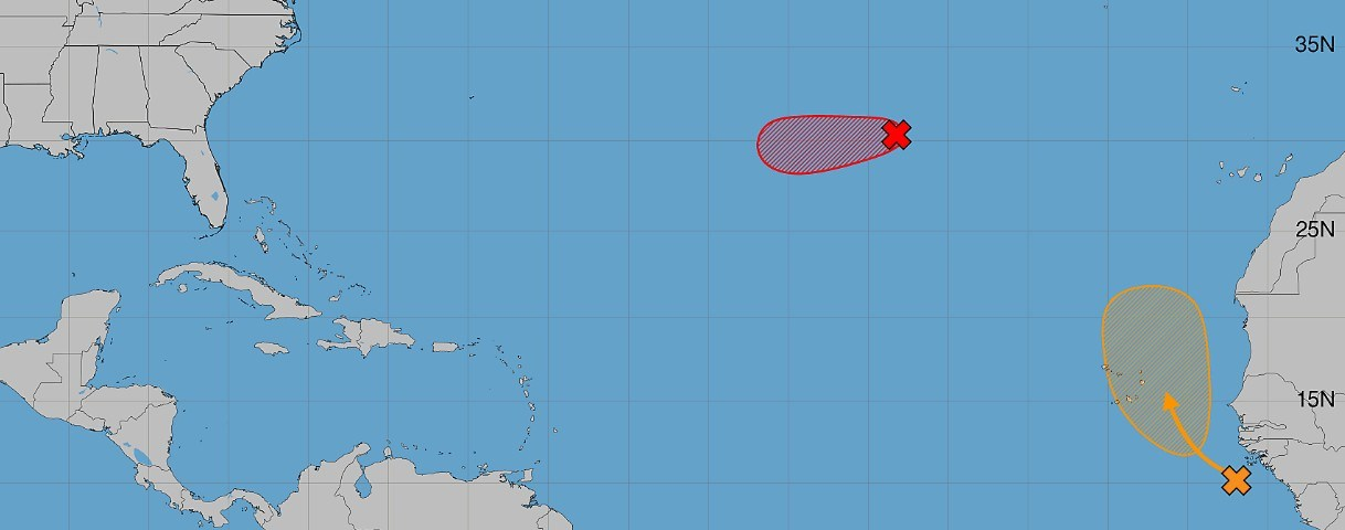 Odds rise for tropical depressions to form from Fay’s remnants, system off Africa Image