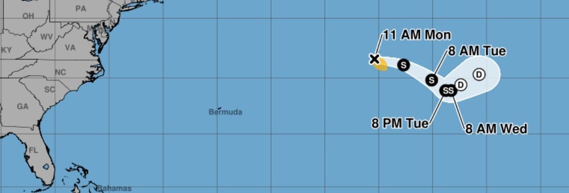 Forecasters eye new trough of low pressure; Fay now a depression Image