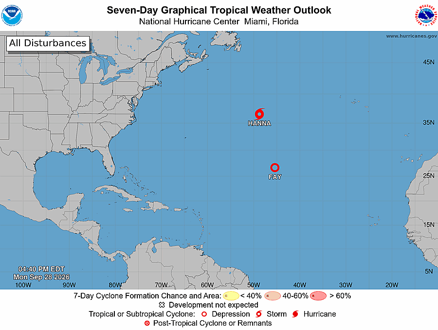 The Atlantic finally has a new tropical storm. Track Hanna Image
