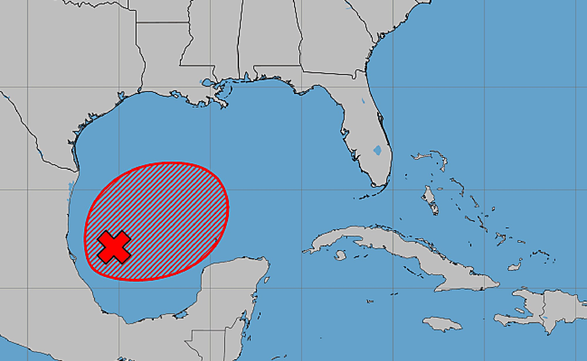 Hurricane center gives high chance Gulf system could become tropical depression or storm Image