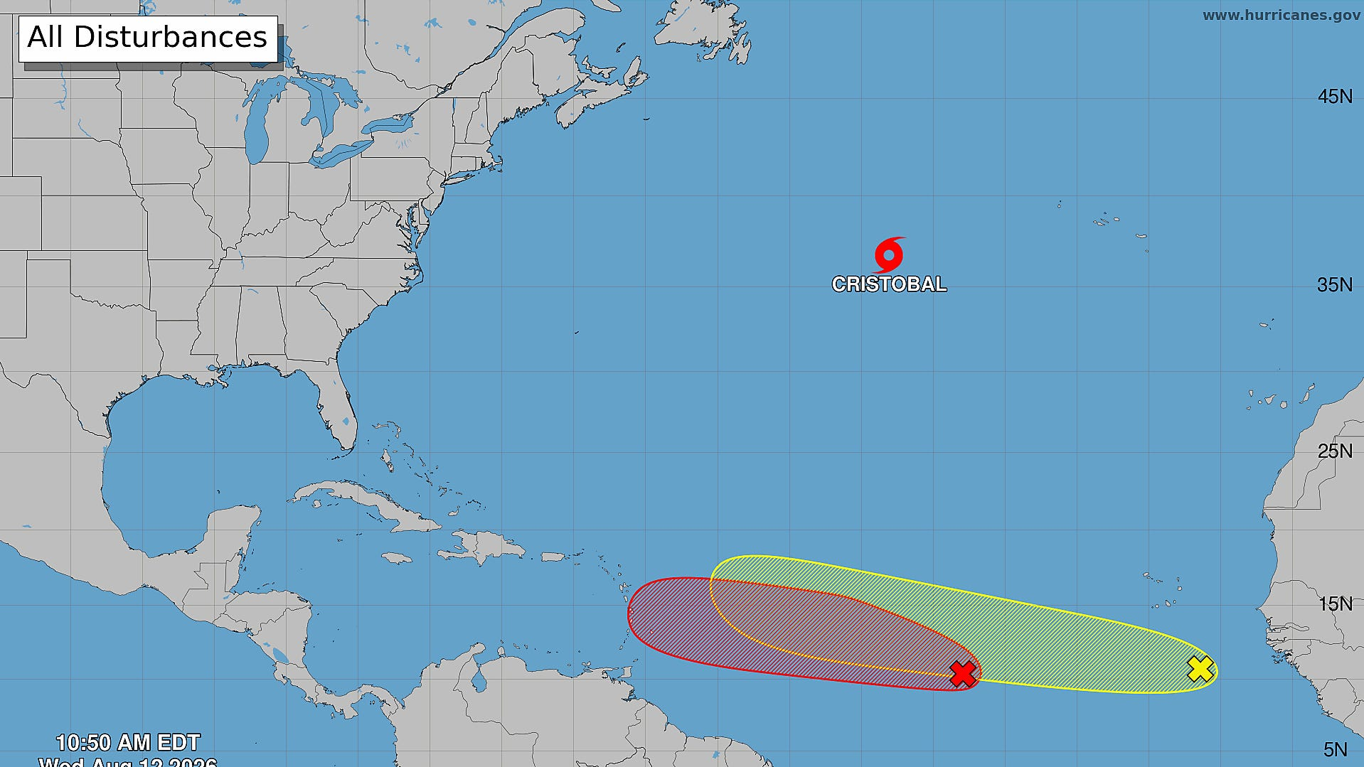 NHC watching Tropical Storm Cristobel, 2 possible tropical depressions Image