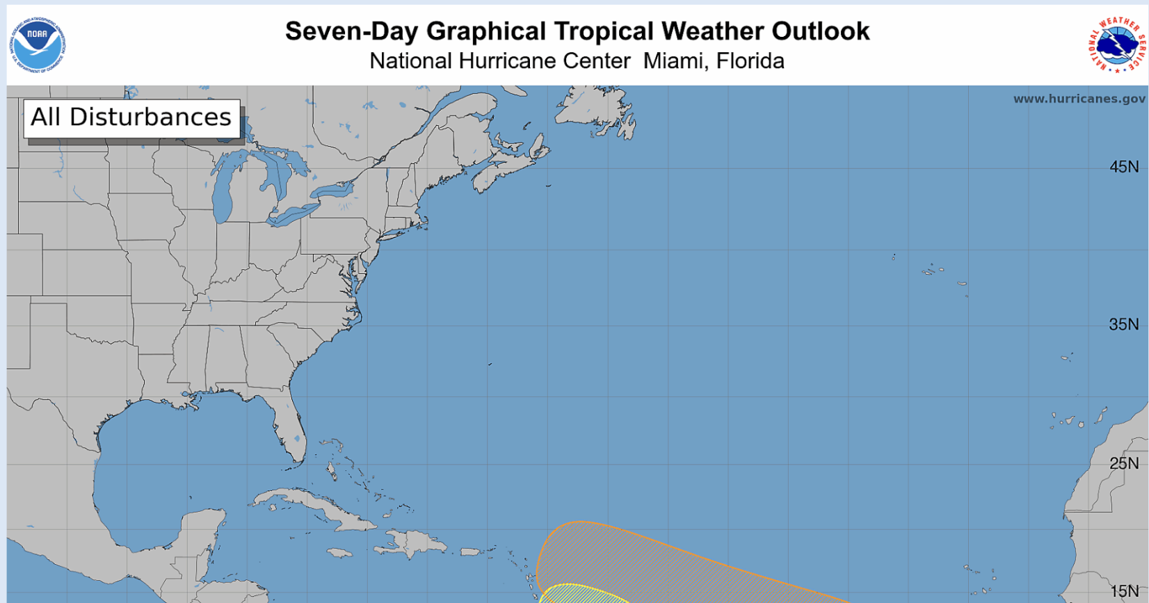 Tropical depression could still form as development chances for second disturbance drop Image
